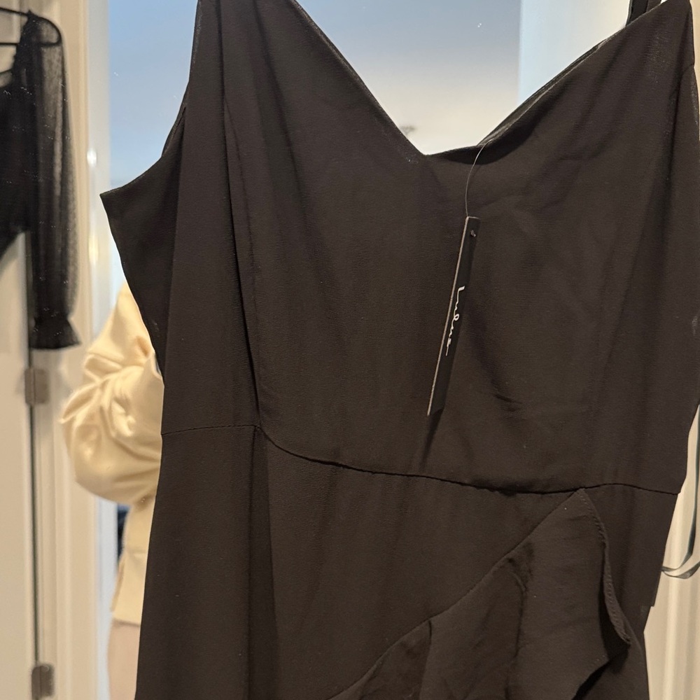 NWT Lulu's Black Ruffle Maxi Dress - Picture 3 of 9